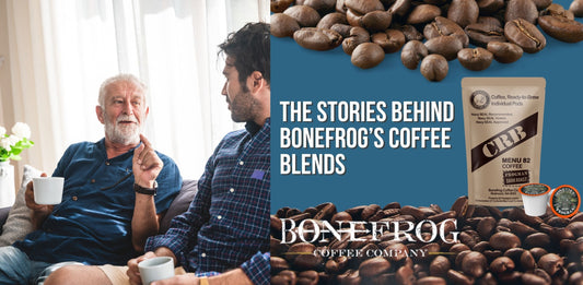 Old and young man honoring the stories behind Bonefrog’s Coffee