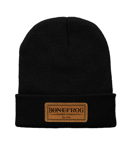 BoneFrog Leather Patch Watch Cap