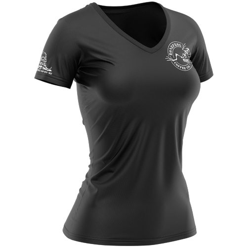 Women's Patriotic Bonefrog Coffee V-Neck T-shirt