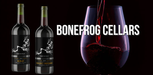 Bonefrog Cellars’ best wine being poured into a glass