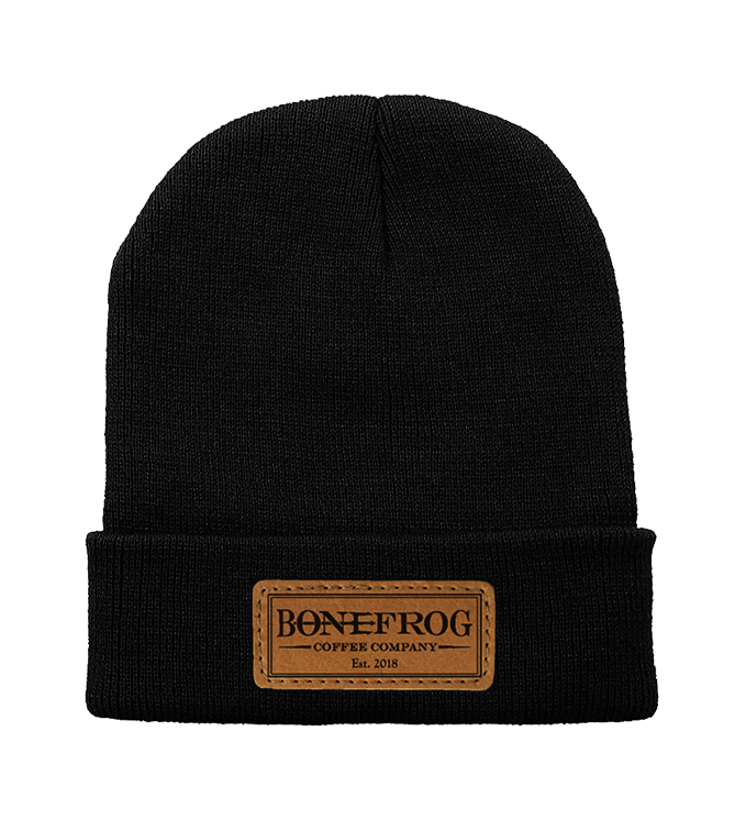 BoneFrog Leather Patch Watch Cap