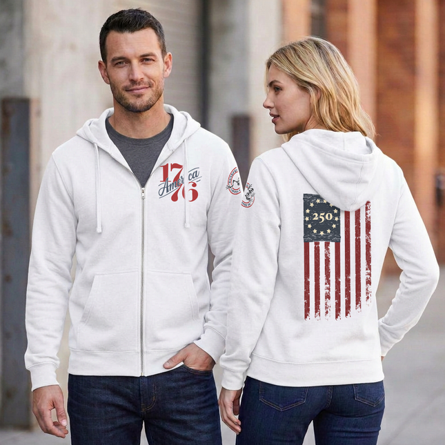 BoneFrog Patriotic Full-Zip Unisex Hoodie