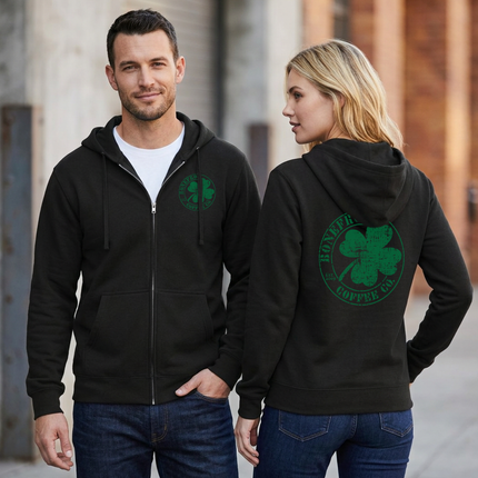 BoneFrog Pub Green Logo Full-Zip Hoodie, Black