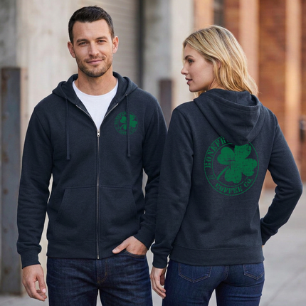 BoneFrog Pub Green Logo Full-Zip Hoodie, Navy Blue