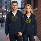 Navy Blue with gold