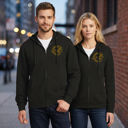 BoneFrog Operator Full-Zip Hoodie, Black with gold logo