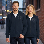 Small / Navy Blue with battleship grey logo
