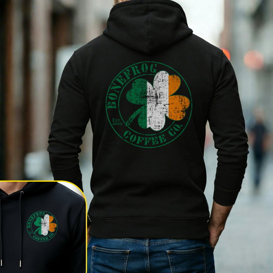 BoneFrog Irish Pub Flag Logo Hoodie