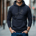 Navy Blue with battleship grey logo