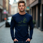 Medium / Navy Blue with Green