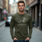 Medium / Heather Olive with White