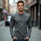 M / Heather Grey with Black