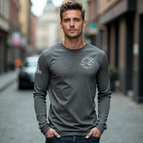 M / Heather Grey with White