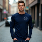 M / Navy Blue with White