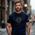 Navy Blue with gold