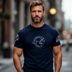 Navy Blue with white