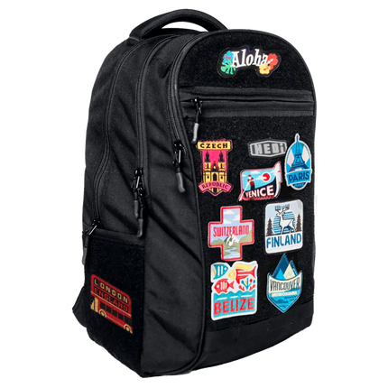 HEDi-PACK VOYAGER (Black) - Hook & Loop Backpack with customizable front and side patches