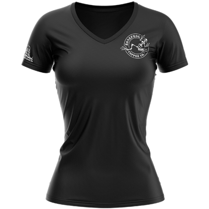 Women's Patriotic Bonefrog Coffee V-Neck T-shirt