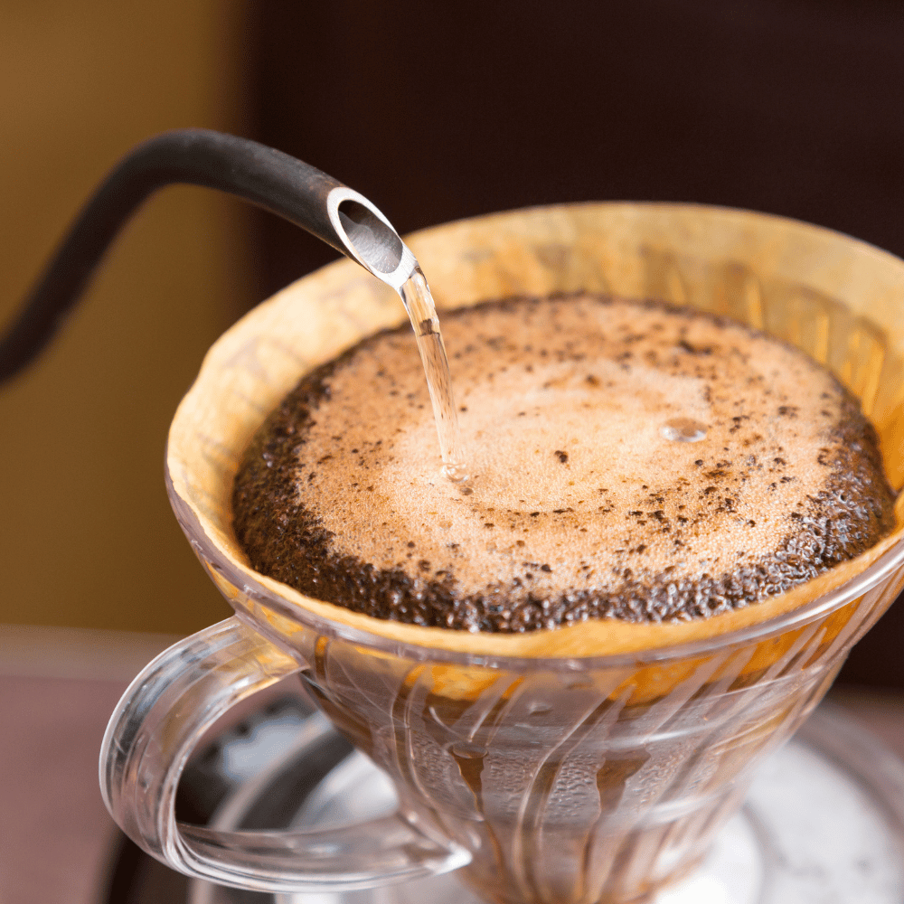 pouring coffee pour over for BoneFrog Coffee Company